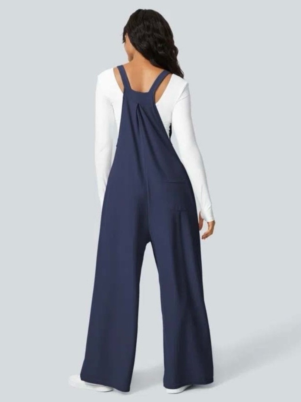 Halara Blue Wide-Leg Jumpsuit with Adjustable Straps - Picture 2 of 12